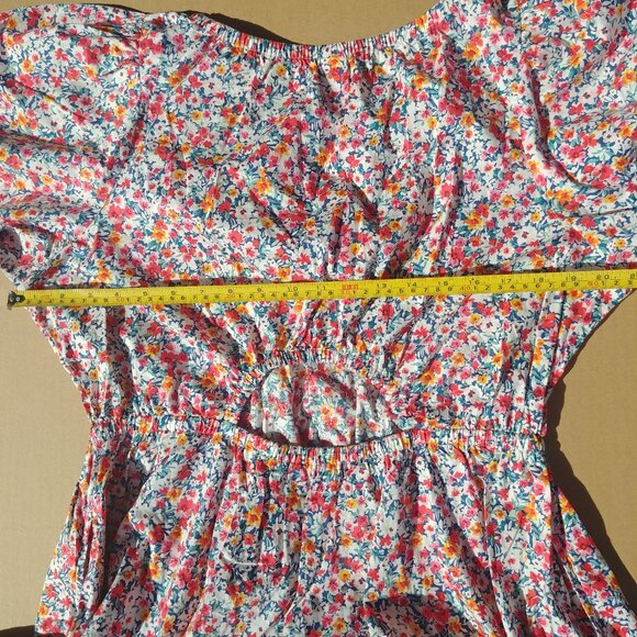 Old Navy Floral Print Puff Sleeve Dress - Multicolor - Picture 11 of 12